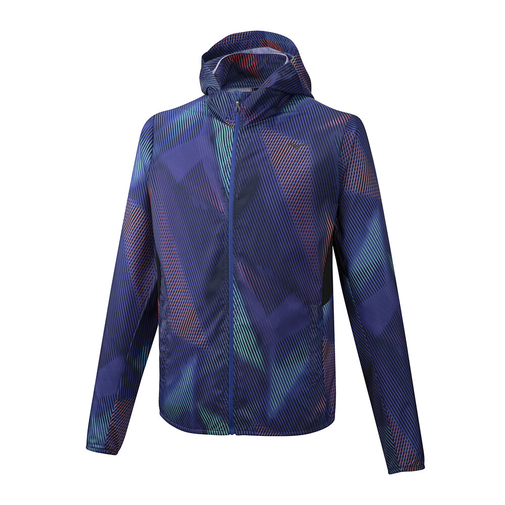 Giacca Mizuno Running Hoodie Uomo - Blu - 14630-ECJZ